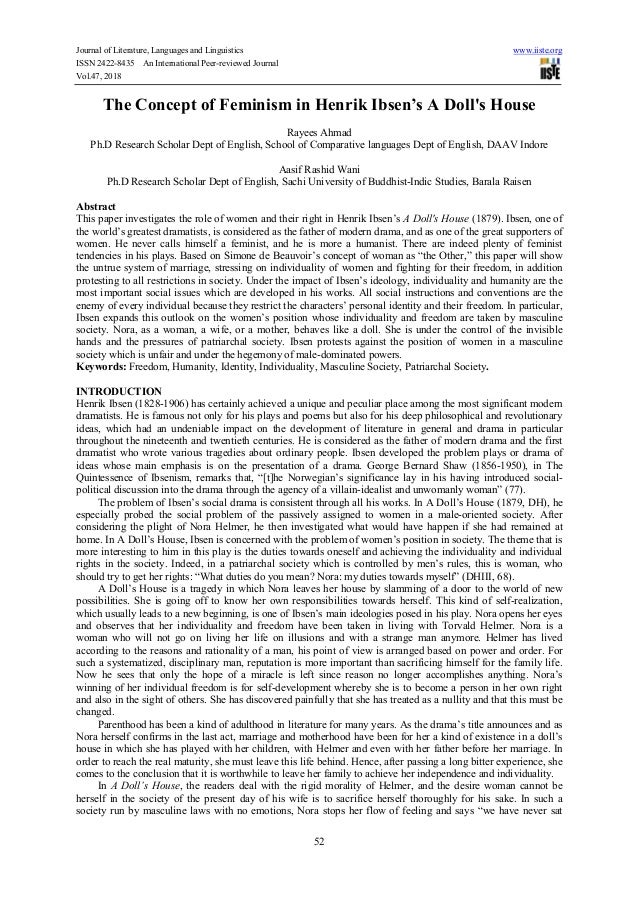 examples of feminism in a dolls house text a dolls house womens role